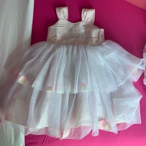 Pippa and Julie girls flower petal dress pink with gauze size 6